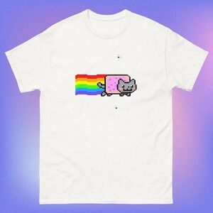 T-Shirt Nyan Cat Funny Meme Funny Shirt White